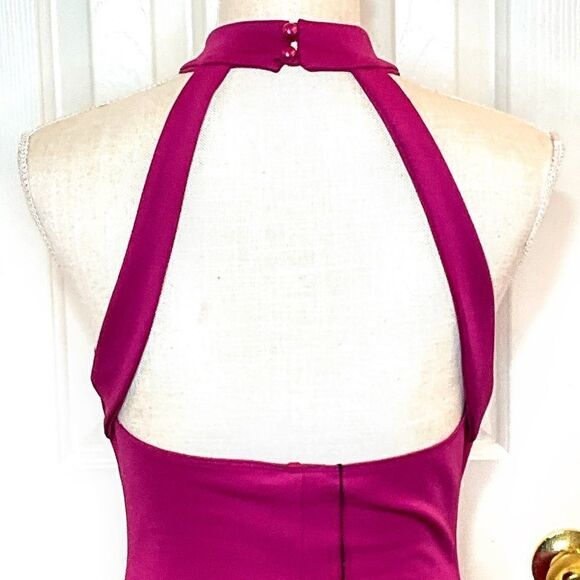 NWT BLVD Collection Women’s Sz Sm Hot Pink Halter Open Back Above Knee Bodycon - Picture 8 of 14